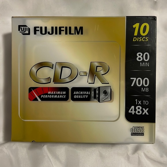 Fujifilm CD-R 10 Pack blank Recordable Compact Disk 80 Min NEW Sealed 700mb - Picture 1 of 4